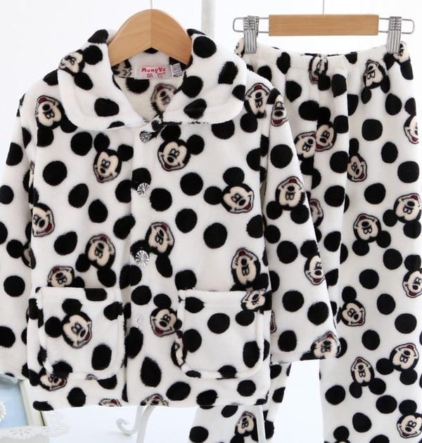 Winter Kids Pijamas Flannel Sleepwear Girls Boys Pyjamas Coral Fleece Kids Pajamas Sets 3-13T Kids Clothes Nightwear /Homewear