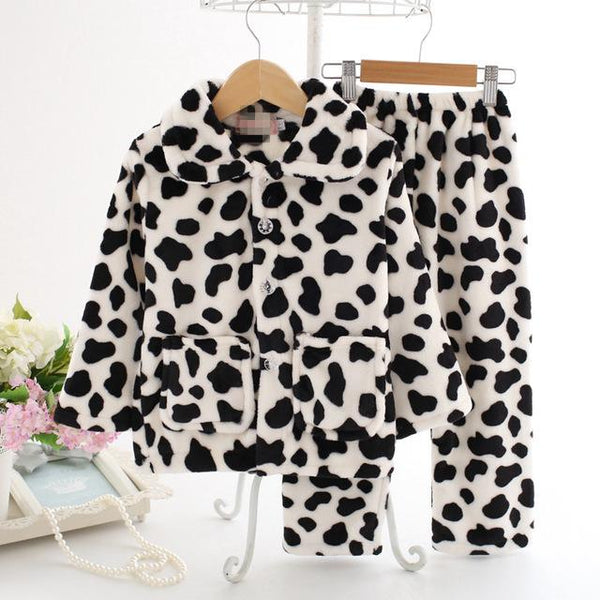 Winter Kids Pijamas Flannel Sleepwear Girls Boys Pyjamas Coral Fleece Kids Pajamas Sets 3-13T Kids Clothes Nightwear /Homewear