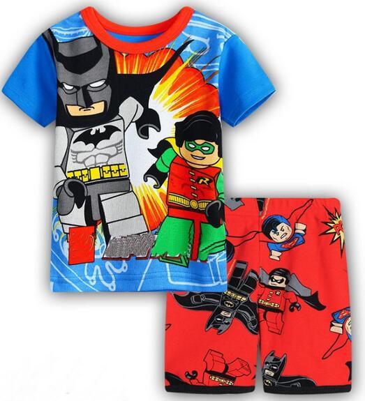 Hot Sale Sleepwear Kids Sets Short Sleeve Cartoon Boy Pajamas Set For Baby Sleep Wear Clothing 2-7 Year nightgown Sleepwear