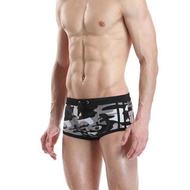 Men's Shorts Camouflage trouse Underpants Swimwear Push-Up Man Swimsuit low waist sexy Swim sport beach Male Swimming Trunks