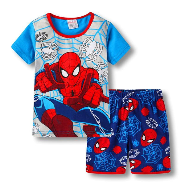 Hot Sale Sleepwear Kids Sets Short Sleeve Cartoon Boy Pajamas Set For Baby Sleep Wear Clothing 2-7 Year nightgown Sleepwear