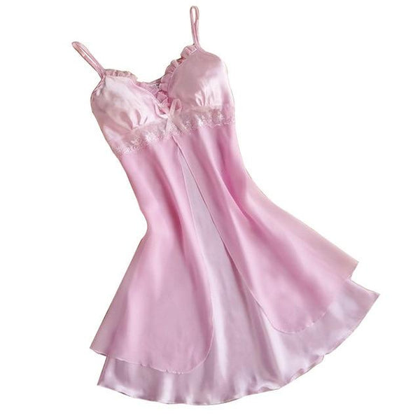 Fashion Sexy Women Nightgown Casual Ladies Sleepwear Nightdress Sleeveless V-neck Mini Nightie Braces Nightdress FS99