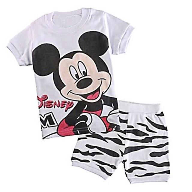 EOICIOI T shirt pants Set Baby Boy Girl Cartoon Pikachu Cat superman clothing set pajamas for kids Children's pajamas summer 2-7