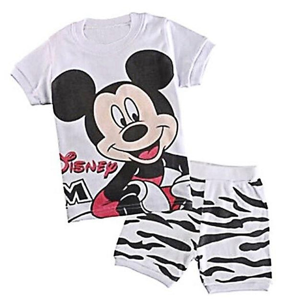 EOICIOI T shirt pants Set Baby Boy Girl Cartoon Pikachu Cat superman clothing set pajamas for kids Children's pajamas summer 2-7