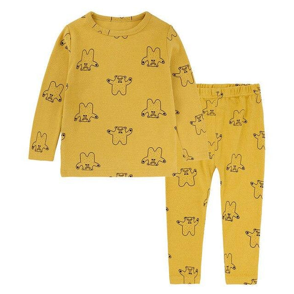 6 Colors Toddler Baby Boys Girls Pyjamas Cartoon Print Pajamas Set Child Nightwear Long Sleeve T shirt + Pants Kids Sleepwear