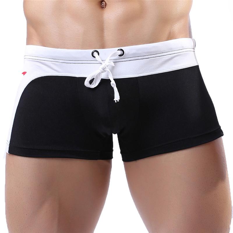 Men Sexy Swimwear Swimming Trunks Pants Shorts Boxers Underwear New Patchwork Swimsuit Maillot De Bain Gay Pouch Hot Sell C0872
