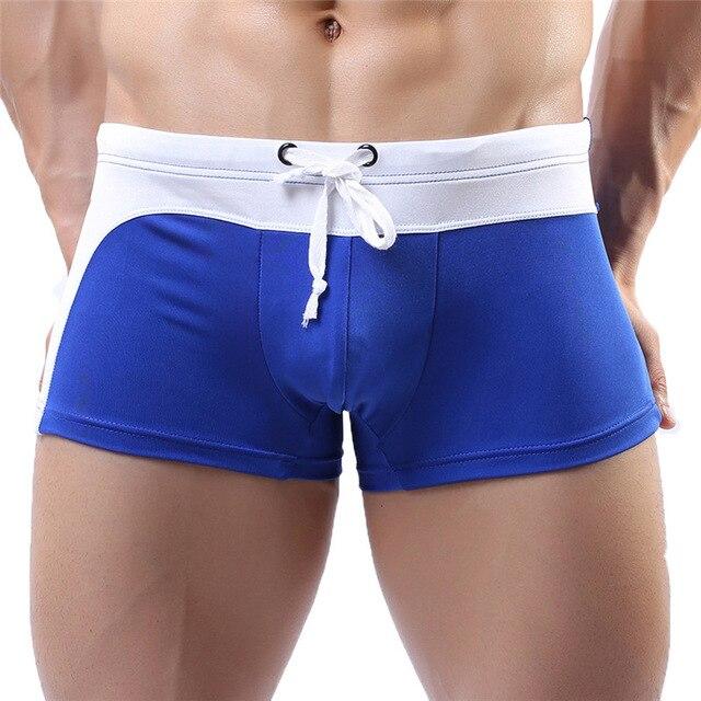 Men Sexy Swimwear Swimming Trunks Pants Shorts Boxers Underwear New Patchwork Swimsuit Maillot De Bain Gay Pouch Hot Sell C0872