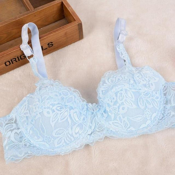 Fashion Lady Women Ultra-thin Sexy Breathable Lace Comfortable Adjustable Push Up Bra For Women B Cup 70B/ 75B/ 80B/ 85B/ 90B