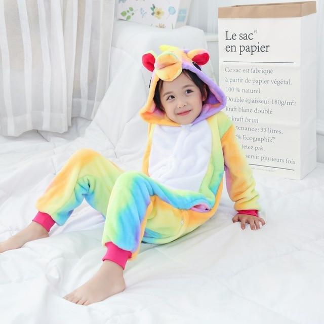 Children Pajamas Unicorn Pyjamas Kids Pajama One piece Cartoon Pajama Unisex Warm Winter Cute Pijamas Unicornio pijama infantil