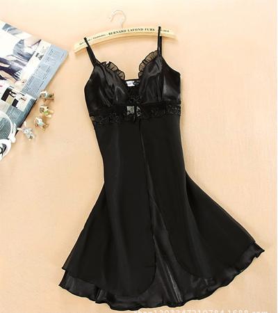Women Sexy Silk Satin Night Gown Sleeveless Nightdress Lace Sleep Dress V-neck Nighties Night Shirt Fashion Sleepwear Nightwear