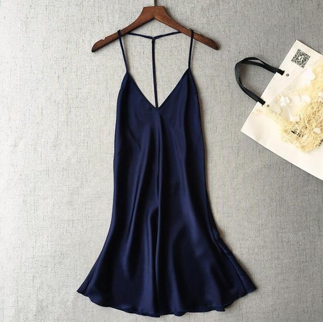Ladies Sexy Silk Satin Night Dress Sleeveless Nighties V-neck Nightgown Plus Size Nightdress Lace Sleepwear Nightwear For Women