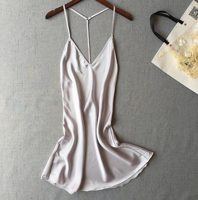 Ladies Sexy Silk Satin Night Dress Sleeveless Nighties V-neck Nightgown Plus Size Nightdress Lace Sleepwear Nightwear For Women