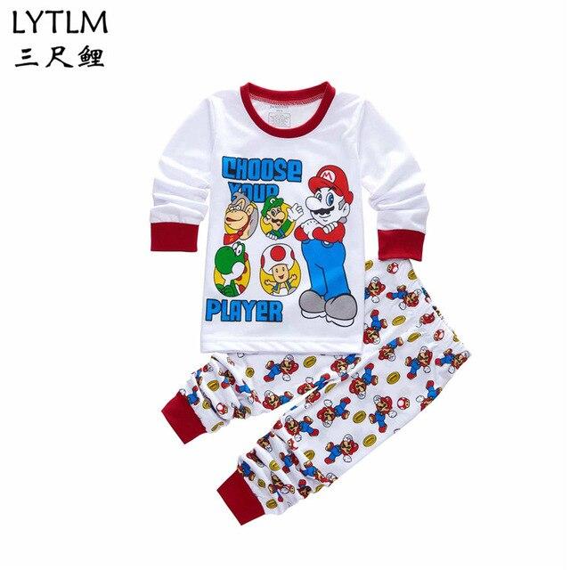 LYTLM Brand Boys Sleepwear Clothes Kids Super Mario Bros Pajamas Set Children's Clothing Set Baby Boy Cartoon Pijamas, micky top