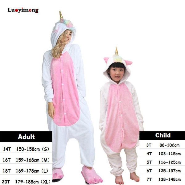 Girls Boy Cartoon Kigurumi Star Unicorn Pajama For Women Animal Onesie Pyjama Adult Winter Anime Unicornio Pijama Kids Sleepwear