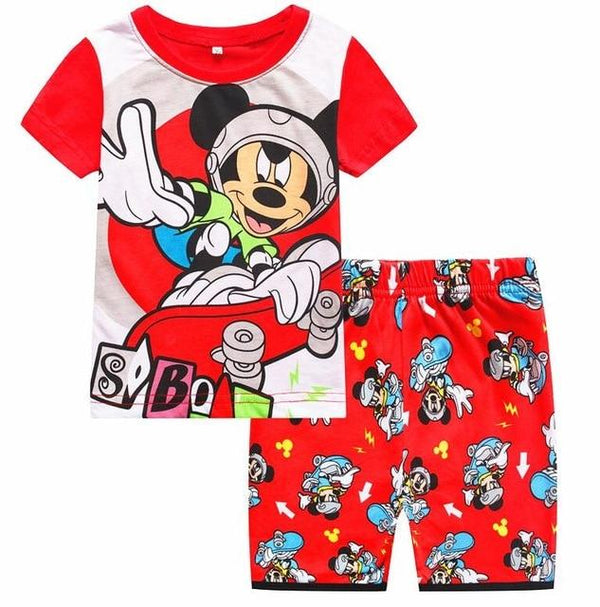 2018 Boy Pajamas Kids Summer Clothing Children Underwear Cartoon Letter T-shirts+Shorts Boys Girls Sleepwear Baby Pyjamas Sets