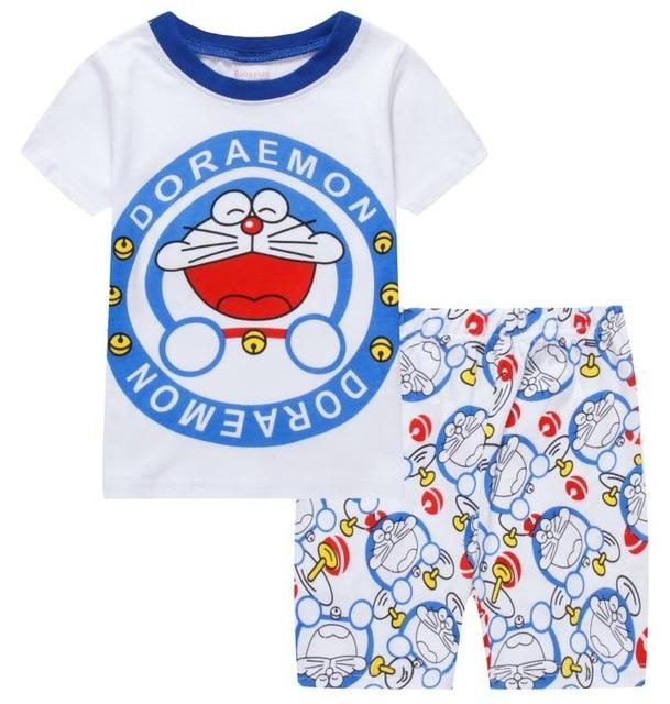 2018 Boy Pajamas Kids Summer Clothing Children Underwear Cartoon Letter T-shirts+Shorts Boys Girls Sleepwear Baby Pyjamas Sets