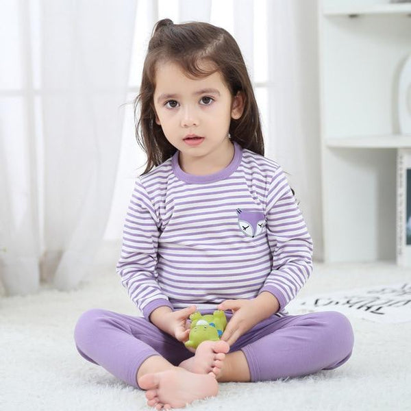 2018 New Cotton Children's Pajamas Sets Keep Warm Baby Girls Boys Clothes Cartoon Kids Sleepwear Long Sleeve Tops+Pants 2Pcs