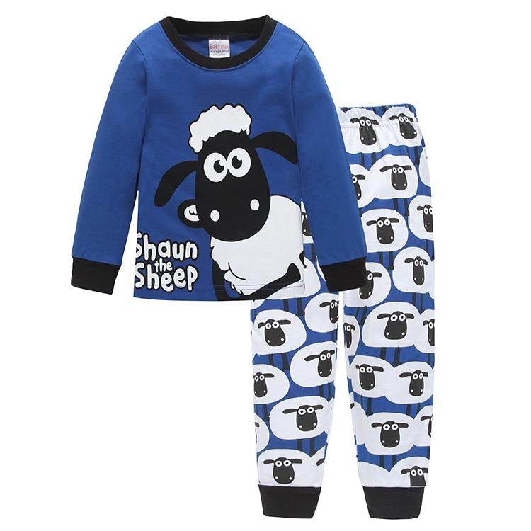 Cute Sheep Children Pajamas Sets Kids Sleepwear suit Sleeved T-Shirts+Trousers Boy clothes Pj's Infant pijama Fashion Tops+Pant