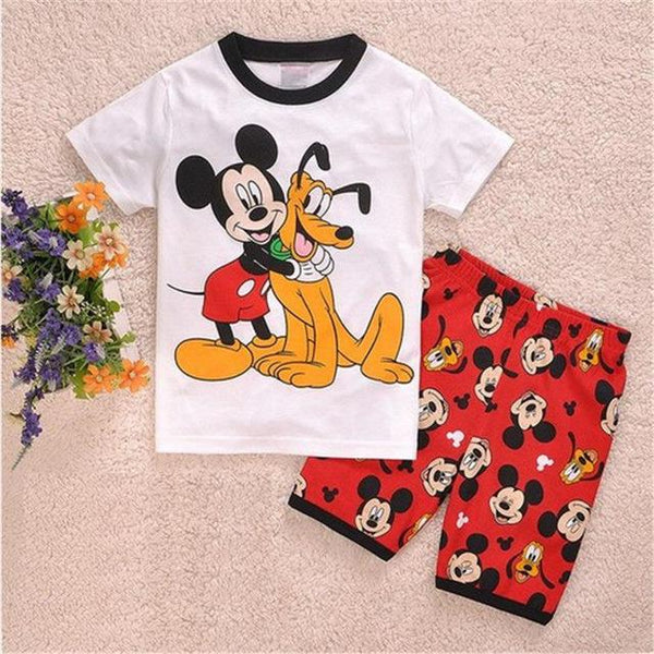 Summer Boys Girls Pijamas Kids Set Childrens Pyjamas Clothing Suits Short Sleeve Pajamas Baby Cartoon Pyjama Enfant Sleepwearl