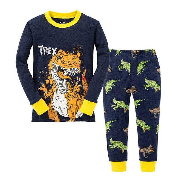 100% Cotton Boys Santa Claus Christmas Pajamas Children's Sleepwear Baby Dinosaur Night Wears Kids Pyjamas Pijamas PJS