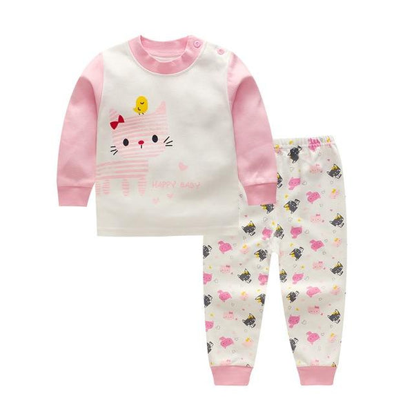 Cartoon Kids Pajamas Sets Cotton Boys Sleepwear Suit Warm Child Girl Pajamas Long Sleeve Tops+Pants 2pcs Children Clothing