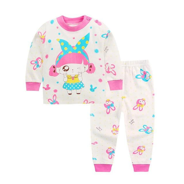 Cartoon Kids Pajamas Sets Cotton Boys Sleepwear Suit Warm Child Girl Pajamas Long Sleeve Tops+Pants 2pcs Children Clothing
