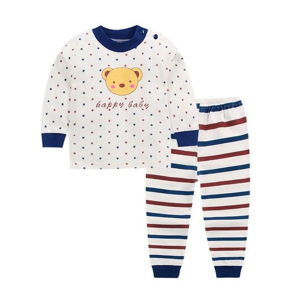 Cartoon Kids Pajamas Sets Cotton Boys Sleepwear Suit Warm Child Girl Pajamas Long Sleeve Tops+Pants 2pcs Children Clothing