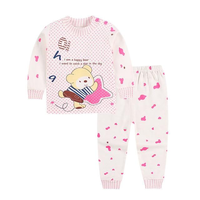 Cartoon Kids Pajamas Sets Cotton Boys Sleepwear Suit Warm Child Girl Pajamas Long Sleeve Tops+Pants 2pcs Children Clothing