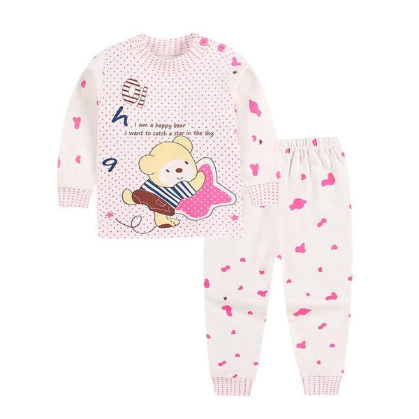 Cartoon Kids Pajamas Sets Cotton Boys Sleepwear Suit Warm Child Girl Pajamas Long Sleeve Tops+Pants 2pcs Children Clothing
