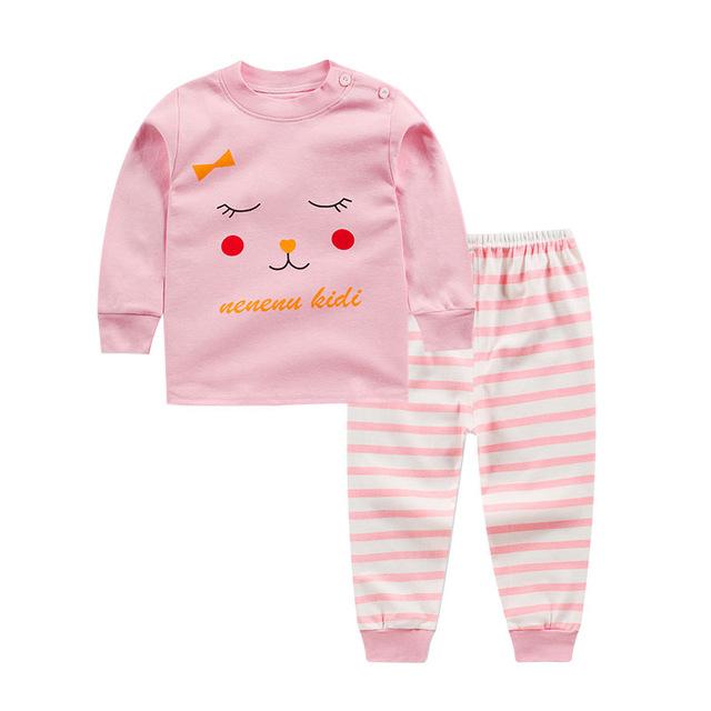 Cartoon Kids Pajamas Sets Cotton Boys Sleepwear Suit Warm Child Girl Pajamas Long Sleeve Tops+Pants 2pcs Children Clothing