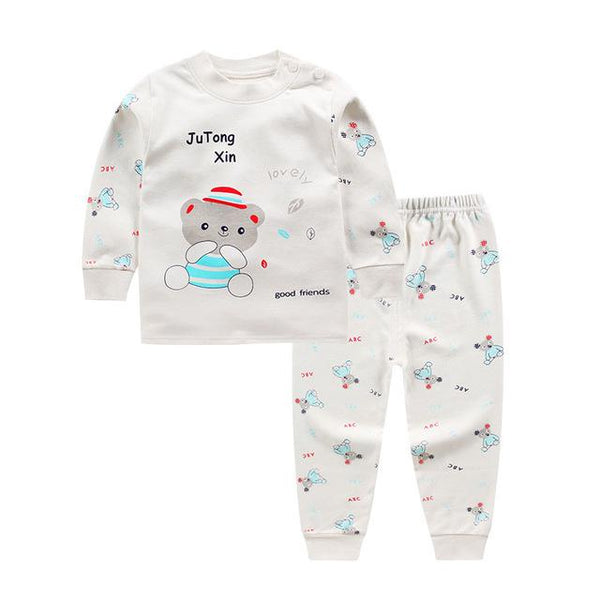 Cartoon Kids Pajamas Sets Cotton Boys Sleepwear Suit Warm Child Girl Pajamas Long Sleeve Tops+Pants 2pcs Children Clothing