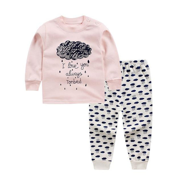 Cartoon Kids Pajamas Sets Cotton Boys Sleepwear Suit Warm Child Girl Pajamas Long Sleeve Tops+Pants 2pcs Children Clothing