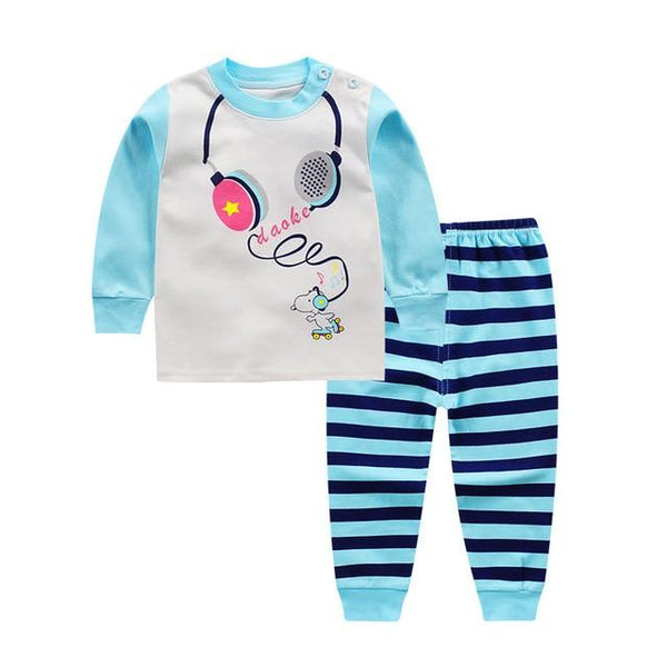 Cartoon Kids Pajamas Sets Cotton Boys Sleepwear Suit Warm Child Girl Pajamas Long Sleeve Tops+Pants 2pcs Children Clothing