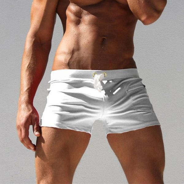 Sexy Swimwear Men Swimsuits Men's Swimming Trunks short swimsuits U convex triangle print men swimwear