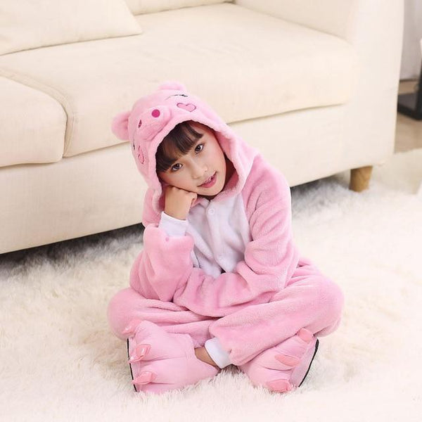 Kids Pajamas Flannel Animal Pegasus Stitch Unicorn Spiderman Pyjamas Boys Girls Winter Warm Children Sleepwear Onesies 4-12Y