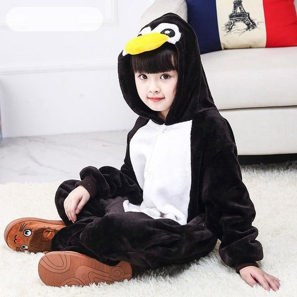 Kids Pajamas Flannel Animal Pegasus Stitch Unicorn Spiderman Pyjamas Boys Girls Winter Warm Children Sleepwear Onesies 4-12Y