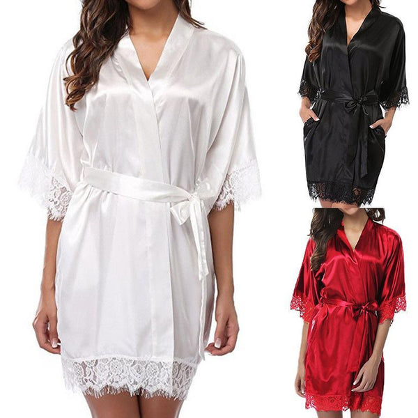 Autumn Sexy Home Dresses Women New Fashion Plus Size Nightgowns Sleepshirt For Ladies Lace SleepWear Silk Nighty Sleeping Dress