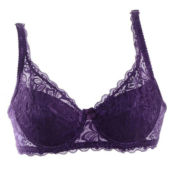 Ladies Bra Women Sexy Underwear 3/4 Cup Padded Lace Bra 32-40B Brassiere Bra Colors