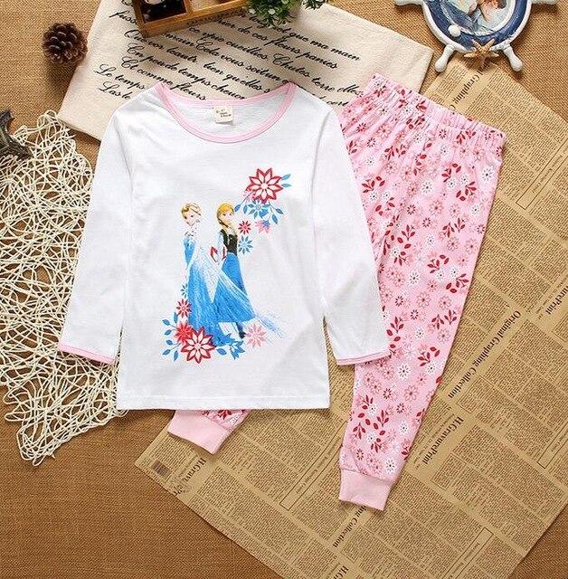 2018 Cartoon Kids Pajama Set Children Warm Cotton Pyjamas Leggings Pants 2pcs Baby Girl Boys Pyjamas Clothing Suit 2-7T