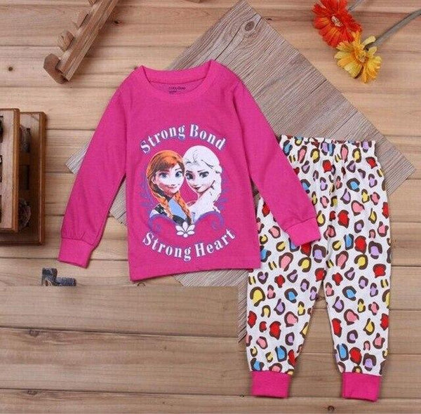 2018 Cartoon Kids Pajama Set Children Warm Cotton Pyjamas Leggings Pants 2pcs Baby Girl Boys Pyjamas Clothing Suit 2-7T