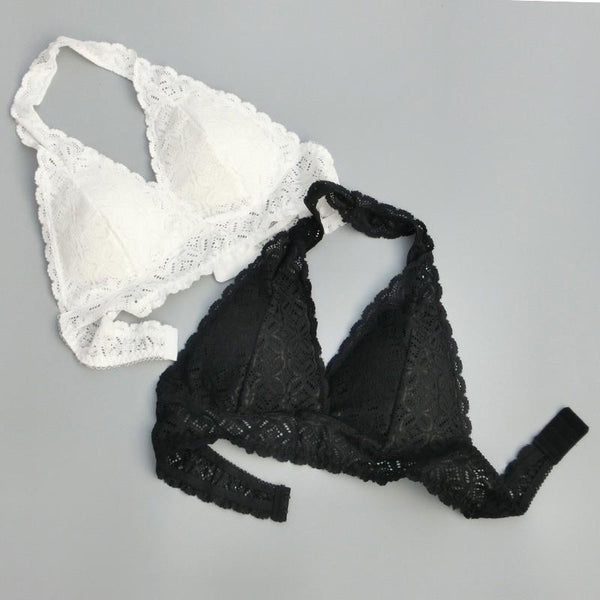 Sexy Halfter bra Lace bras bralette Female Women Backless Wirefree Underwear crop Lingerie Brassiere