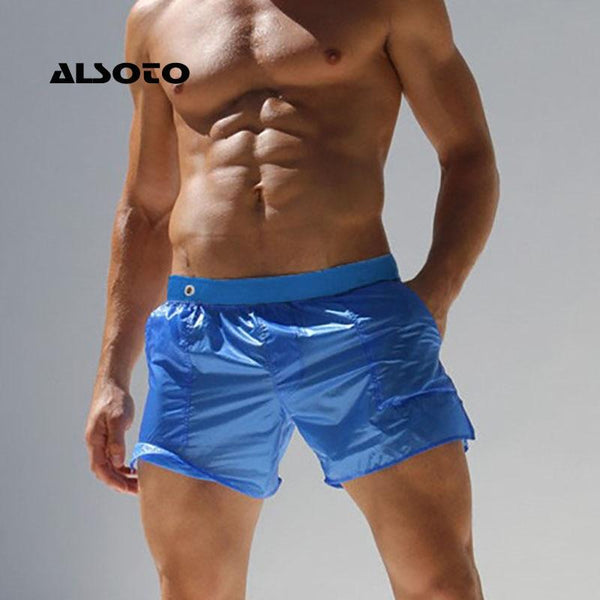 ALSOTO 2019 New Mens Swimwear Men's Swimsuits Swimming Trunks Translucent Gay Swimwear Briefs Beach Shorts Mayo Sunga Swim Suits