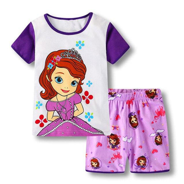 baby kids Pajamas Set summer children Short Sleeve cotton sleepwear Boys Cartoon pyjamas girls cute Nightwear home clothing L141