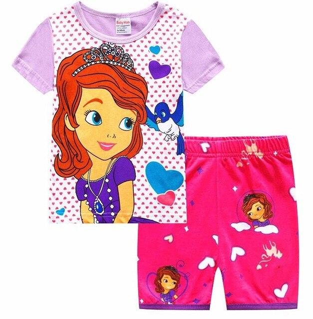 baby kids Pajamas Set summer children Short Sleeve cotton sleepwear Boys Cartoon pyjamas girls cute Nightwear home clothing L141