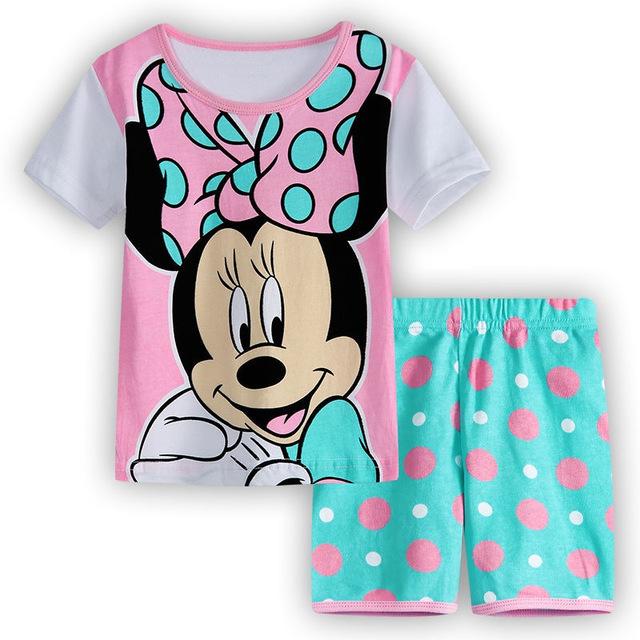 baby kids Pajamas Set summer children Short Sleeve cotton sleepwear Boys Cartoon pyjamas girls cute Nightwear home clothing L141