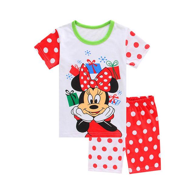 baby kids Pajamas Set summer children Short Sleeve cotton sleepwear Boys Cartoon pyjamas girls cute Nightwear home clothing L141