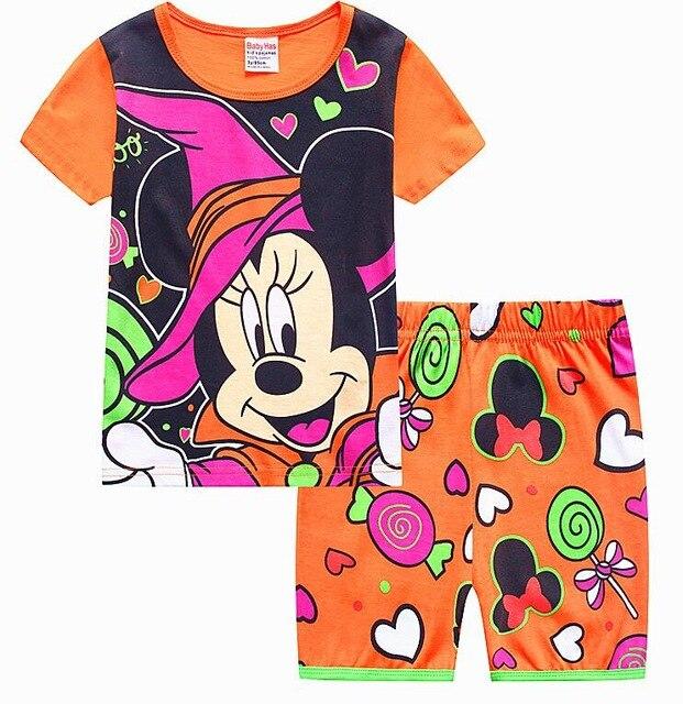 baby kids Pajamas Set summer children Short Sleeve cotton sleepwear Boys Cartoon pyjamas girls cute Nightwear home clothing L141