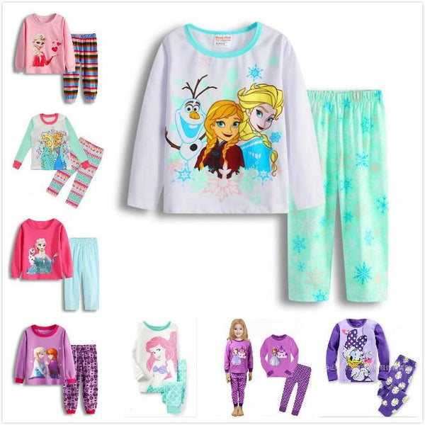 Gift Sleepwear Girls Pyjama Baby Clothes Children Clothing Set Kids Pijamas Girls Snow Queen Elsa Anna Princess Pajamas suit
