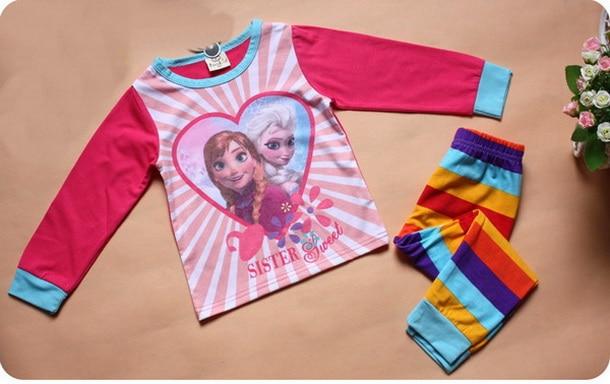 Gift Sleepwear Girls Pyjama Baby Clothes Children Clothing Set Kids Pijamas Girls Snow Queen Elsa Anna Princess Pajamas suit