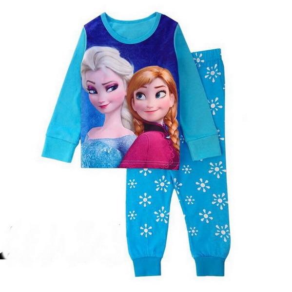 Gift Sleepwear Girls Pyjama Baby Clothes Children Clothing Set Kids Pijamas Girls Snow Queen Elsa Anna Princess Pajamas suit